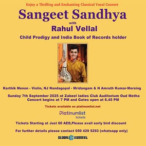 Sangeet Sandhya with Rahul Vellal Live in Dubai – Concerts Lizp.com Special Offers, Deals & Discounts in USA