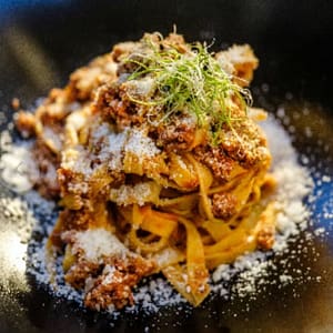 Classic Handmade Pasta with Bolognese Sauce in LA at Courtyard Marriott Woodland Hills, Los Angeles, United States Lizp.com Special Offers, Deals & Discounts in USA